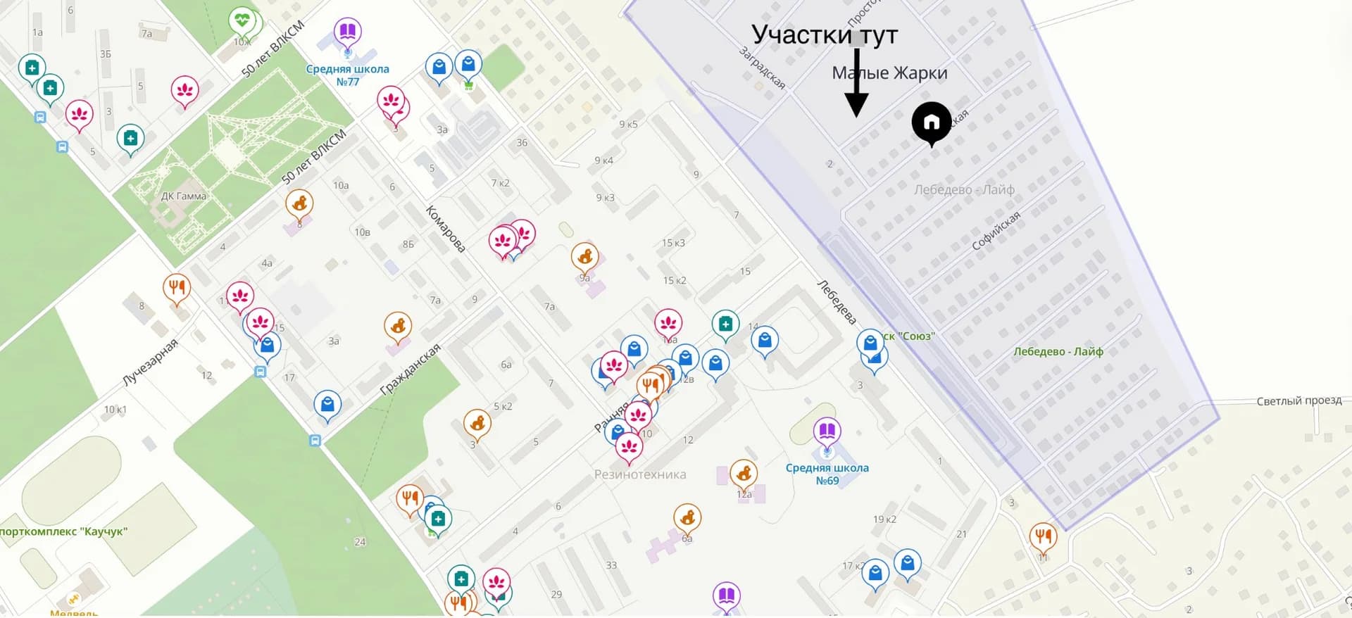 участок 12 соток для постройки ИЖС в КП Лебедево лайв